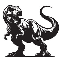 Dinosaur silhouettes, vector silhouette design, isolated white background