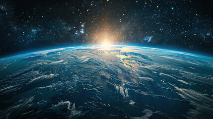 Night planet earth from space with light lines of communication and connection. Business and finance, concept. Global communications system and the World Wide Web. Technologies and communications.