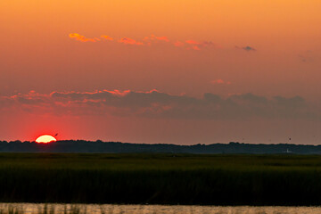 Avalon, New Jersey - Golden Hour Sunset over the Cape May National Wildlife Refuge