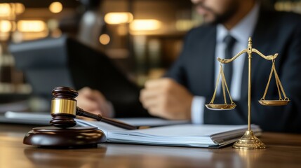 A man sitting at a desk with books and papers in front of him, AI