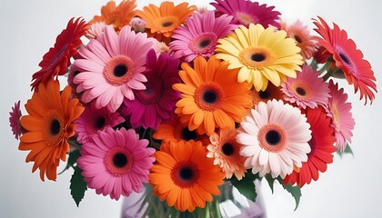 A vibrant bouquet of colorful gerber fowers