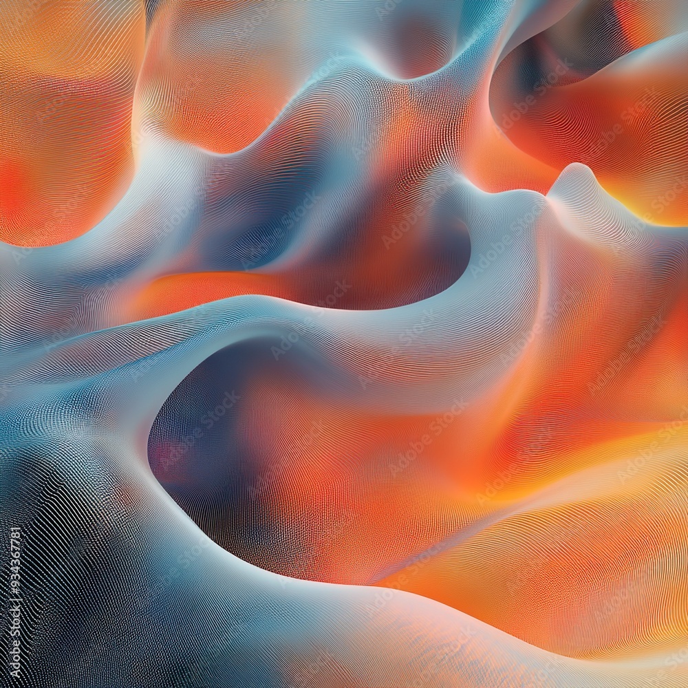 Canvas Prints gradient-filled abstract digital waves creating a mesmerizing pattern photo