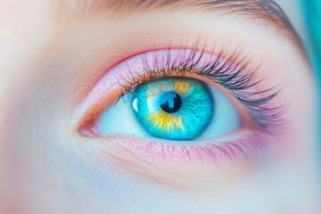 Stunning Close-Up of Vibrant Blue Eye with Colorful Details