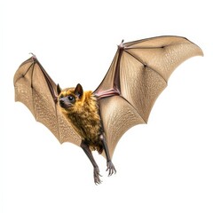A bat is flying in the air