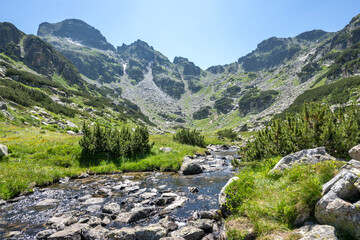 Landscape of Rila Mountain near Malyovitsa peak, Bulgaria