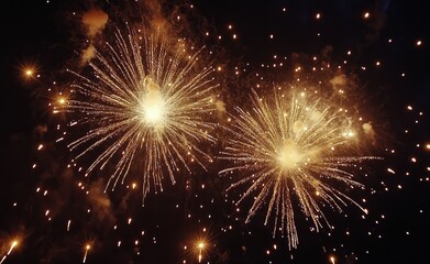 Fototapeta premium Fireworks display lighting up the night sky during a festive celebration