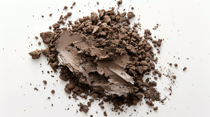 Soil pile on white background