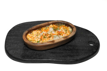 shrimp stew on isolated white background