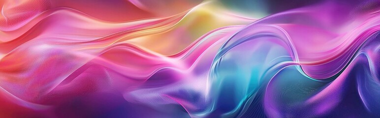 Fototapeta premium Vibrant Smooth Gradient Background with Wavy Curves in Purple Colorful Liquid Flow with a Pastel Rainbow Effect Bright Fluid Surface in Violet Blue and Yellow Blurred Motion with a Red and Green G