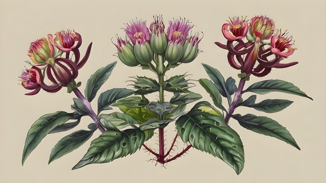 Caralluma Fimbriata Plant, Hand Drawn Botanical Vector, Medicinal Illustration






