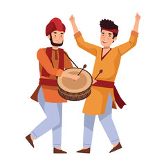 hindu drummers in festival ganesh
