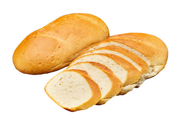 Freshly baked white bread loaf, sliced and ready to serve, perfect for sandwiches and breakfast