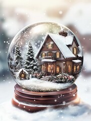 festive snow globe with snowman. gift for new year, christmas