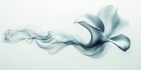 Elegant calla lily flower made of swirling smoke - Perfect for abstract art, floral design, and digital illustration