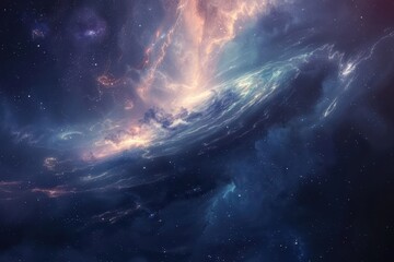 Fototapeta premium Glowing Nebula and Stars in the Cosmos