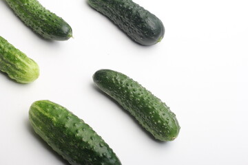 cucumbers on a white background