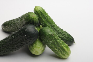 cucumbers on a white background
