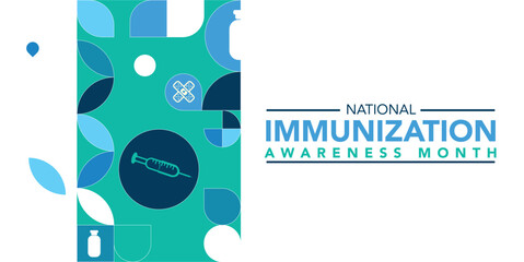 National immunization awareness month vector concept for banner, poster, background template design observed on august.