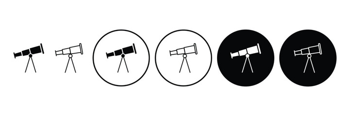 Set of Telescope icon collection. Boat Telescope symbol with circle vector illustration.