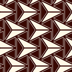 Contemporary geometric pattern. Repeated triangles motif. Seamless surface design. Modern geo abstract background. Minimalist wallpaper. Simple ornamental digital paper, textile print. Vector art