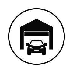 Set of car parking garage icon collection.  Car repair garage symbol. Vector illustration.