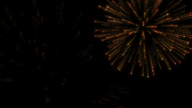 The screensaver is in the form of two symmetrical moving plumes of fire and a fireworks explosion. Abstract background for logo animation.