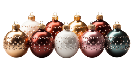 Christmas Ornament balls for decoration in new year festival party, isolated on transparent background.