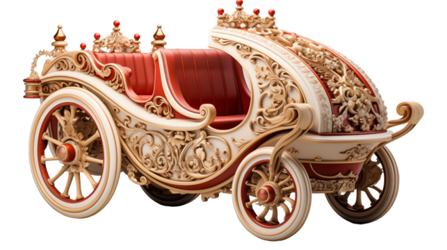 christmas Sleigh, isolated on transparent background.