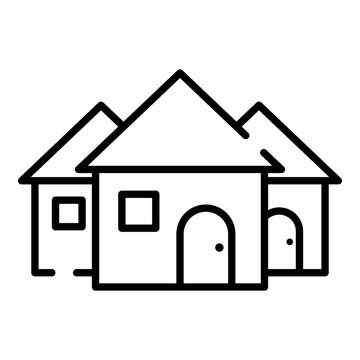 recommend clip art: Housing area, house black line icon