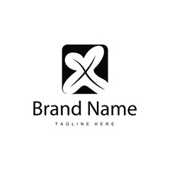 initial logo letter X with a simple and minimalist alphabet letter design concept