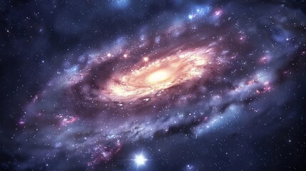 Fototapeta premium Spiral Galaxy in a Starry Night