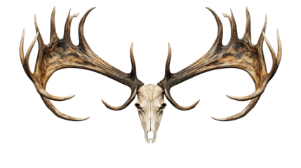 Reindeer horns, isolated on transparent background.