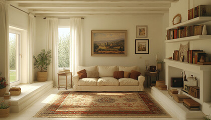 Colourful living room Tuscan Interior Design Style