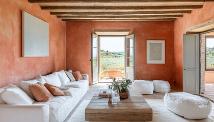 Colourful living room Tuscan Interior Design Style