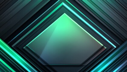 Fototapeta premium Abstract Geometric Design with Green and Black Tones