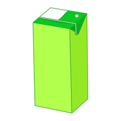 箱形の紙の容器、緑色、飲み物