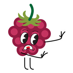 color isolated groovy vector fruits character. element for logo sticker poster print mascot design