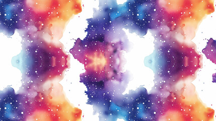 Abstract galaxy with stars and nebulae in shades of pink, purple, and blue, creating a cosmic scene.