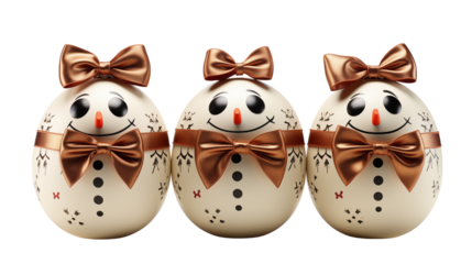 Set of snowman , Christmas and New Year decoration, isolated on transparent background.