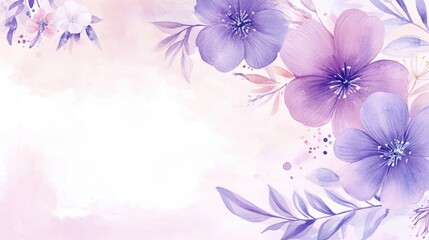 Watercolor illustration of a cute kawaii pastel purple monthly planner with a floral backdrop