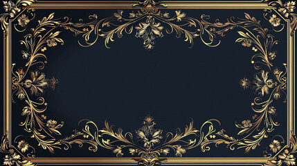 Golden Frame background with black color