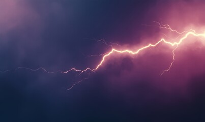 A digital artwork of a lightning bolt with bright sparks. Lightning animation background with a powerful bolt in dynamic electricity effect.