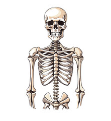 vector illustration of a Skelton, spooky, scary, monster, bones.