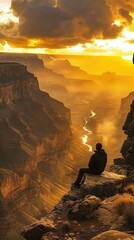 Traveler's Wonder: Gazing at a breathtaking landscape or landmark