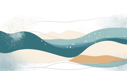 Abstract Blue and Beige Wave Background.