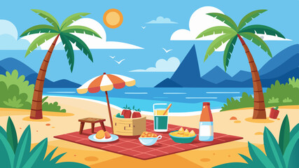 beach with palm trees