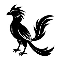 silhouette of quetzal bird