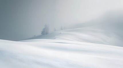 Abstract features of a snowy landscape in a minimalist and cinematic approach  AI generated illustration