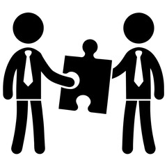 Business partnership logo Represents business partnership design vector art