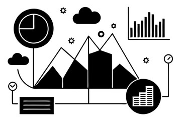 Obraz premium Infographic elements silhouette vector illustration